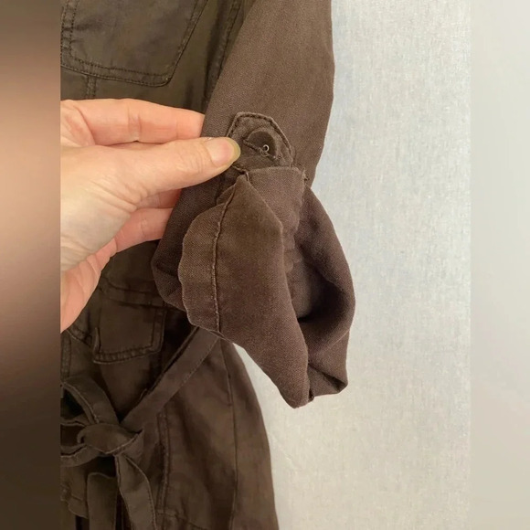 Calvin Klein 100% linen belted button lightweight  jacket coat Sz S - Picture 8 of 14